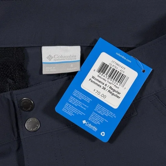 Columbia Women's Size 6 R Ink Saturday Trail Convertible Stretch Pants Straight - Picture 6 of 12